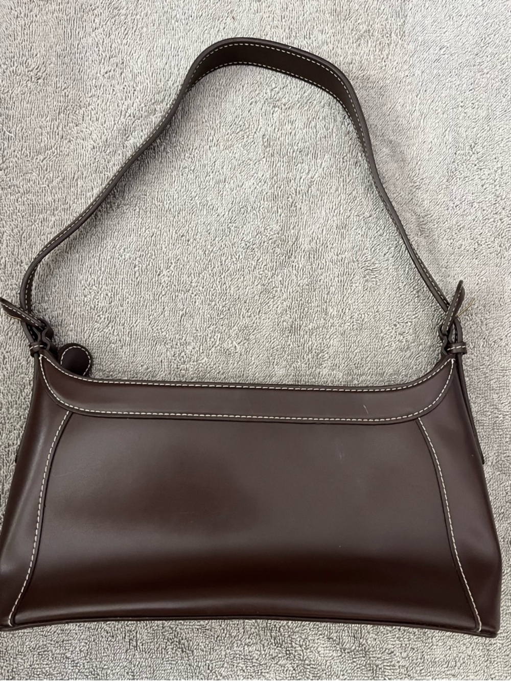 Classic BrownTan Leather Shoulder Bag from Jones New York, Excellent Condition